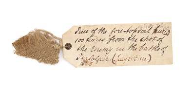 Lot 269 - AN EARLY 19TH CENTURY PIECE OF SAIL CLOTH FROM THE BATTLE OF TRAFALGAR