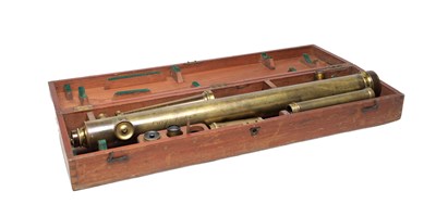 Lot 878 - CARY, LONDON. A CASED 19TH CENTURY BRASS REFRACTING TELESCOPE