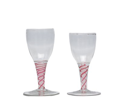 Lot 16 - TWO 18TH CENTURY DUTCH AIR TWIST DRINKING GLASSES