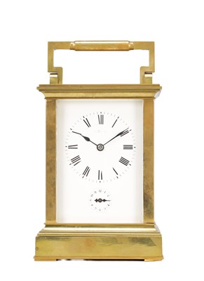 Lot 1288 - A GIANT LATE 19TH CENTURY FRENCH GILT BRASS STRIKING CARRIAGE CLOCK