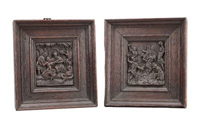 Lot 781 - A PAIR OF 17TH CENTURY CONTINENTAL CARVED OAK PANELS