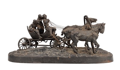 Lot 996 - AN EARLY 20TH CENTURY RUSSIAN KASLI CAST IRON TROIKA GROUP