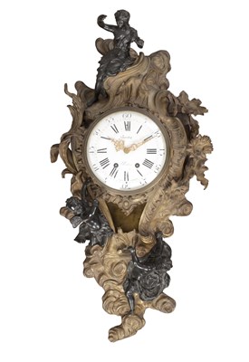 Lot 1224 - BOUDET, PARIS. A 19TH CENTURY FRENCH BRONZE AND ORMOLU FIGURAL CARTEL CLOCK