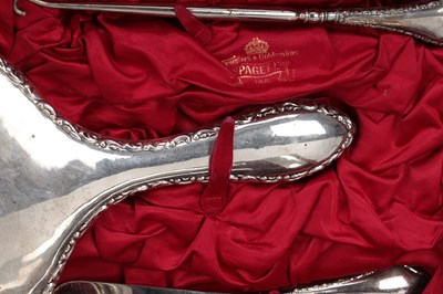 Lot 6 - A VICTORIAN SILVER DRESSING TABLE SET IN FITTED CASE