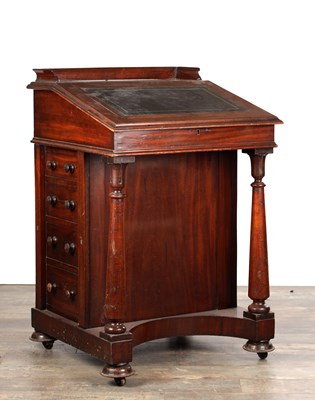 Lot 1446 - A 19TH CENTURY ROSEWOOD DAVENPORT
