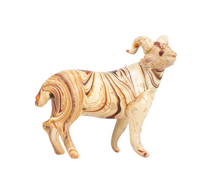 Lot 25 - A 19TH CENTURY GLASS RAM