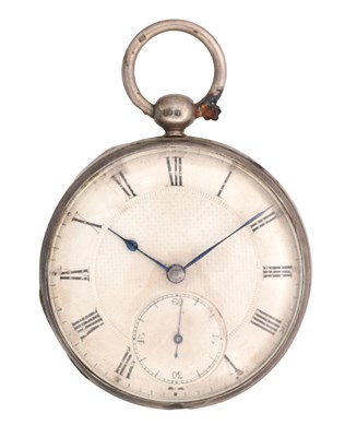 Lot 1142 - AN ENGLISH SILVER OPEN-FACED POCKET WATCH BY THOMAS HEWITT, LONDON