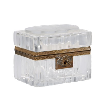 Lot 966 - A 19TH CENTURY FRENCH BACCARAT CUT CRYSTAL AND ORMOLU MOUNTED CASKET