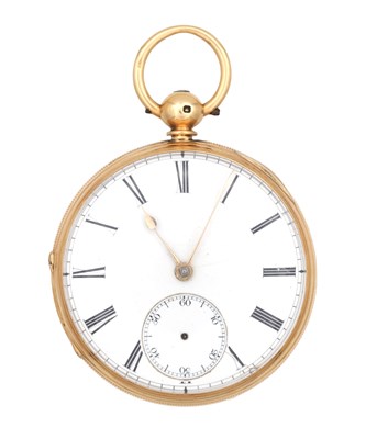 Lot 1128 - JASON GRAY, EDINBURGH. AN 18CT GOLD OPEN FACED POCKET WATCH