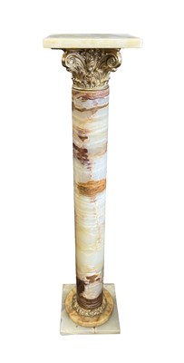 Lot 1077 - A 20TH CENTURY ONYX COLUMN WITH GILT METAL CORINTHIAN CAPITAL