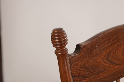Lot 1516 - AN EARLY 20TH CENTURY AMERICAN CHILD'S HIGH CHAIR WITH CANE SEAT