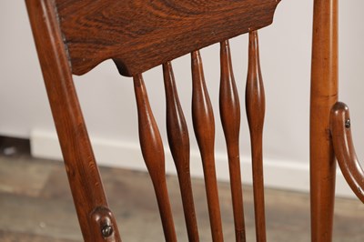 Lot 1516 - AN EARLY 20TH CENTURY AMERICAN CHILD'S HIGH CHAIR WITH CANE SEAT