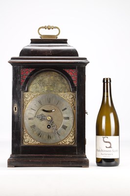 Lot A GEORGE II EBONISED VERGE BRACKET TIMEPIECE CLOCK