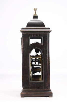 Lot A GEORGE II EBONISED VERGE BRACKET TIMEPIECE CLOCK