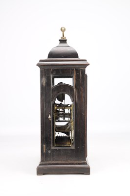 Lot A GEORGE II EBONISED VERGE BRACKET TIMEPIECE CLOCK