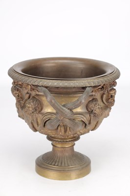 Lot A PATINATED BRONZE WARWICK VASE
