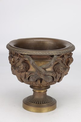 Lot A PATINATED BRONZE WARWICK VASE