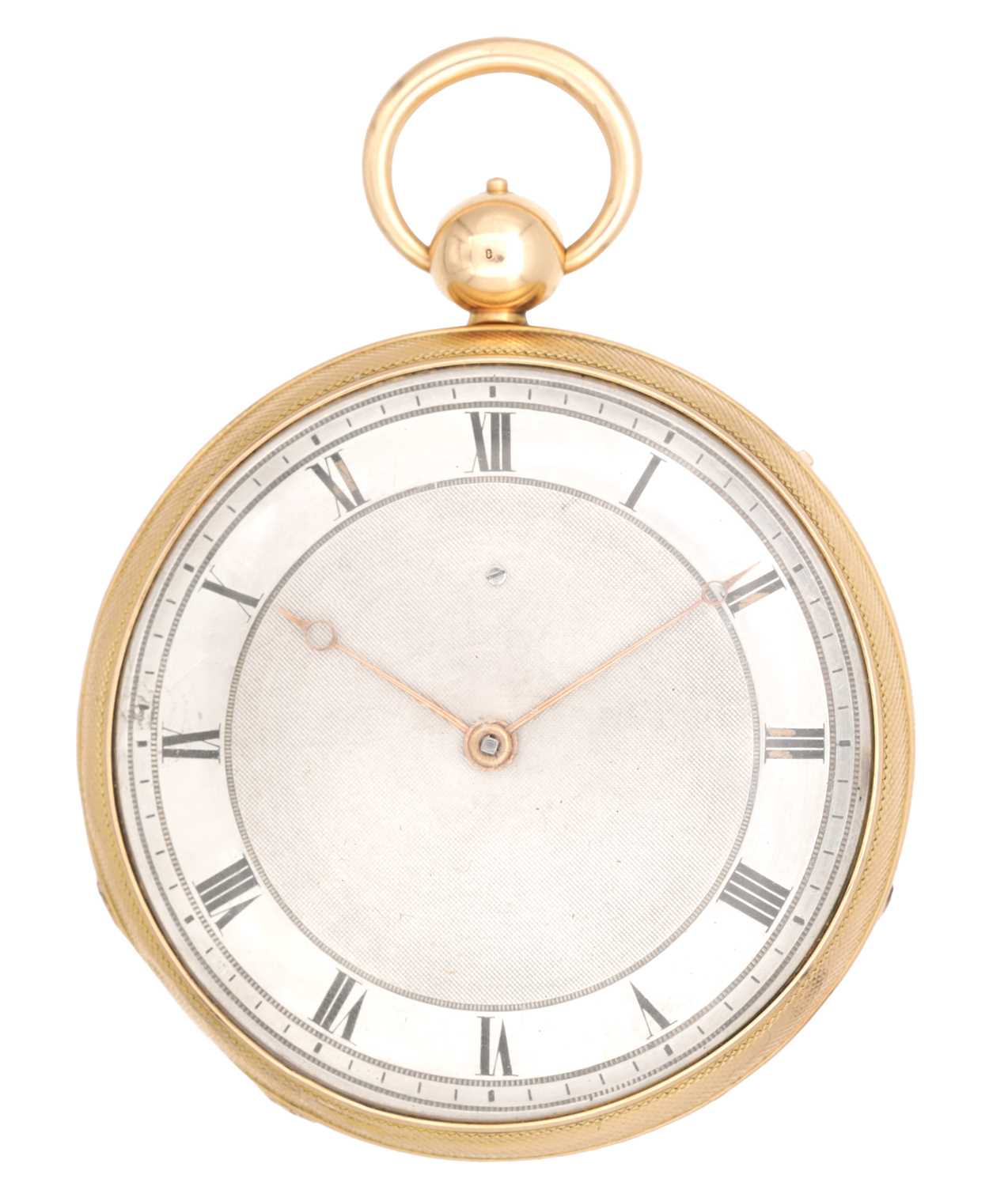 Lot 323 - A RARE AND LARGE 18CT GOLD OPEN FACED QUARTER CHIMING POCKET CLOCK WATCH
