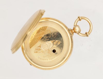 Lot 360 - AN 18CT GOLD FULL HUNTER POCKET WATCH CASE