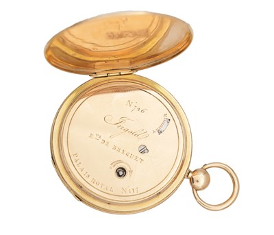 Lot 361 - INGOLD, PALAIS ROYAL 117, ELEVE DE BREGUET. A 15CT GOLD OPEN FACED POCKET WATCH NO.726