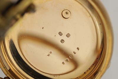 Lot 533 - THOMAS ADAMS, SHEFFIELD. AN 18CT YELLOW GOLD OPEN FACED POCKET WATCH