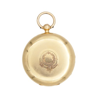 Lot 533 - THOMAS ADAMS, SHEFFIELD. AN 18CT YELLOW GOLD OPEN FACED POCKET WATCH