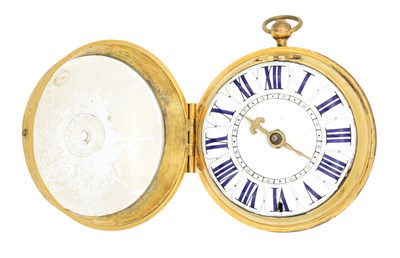 Lot 423 - CADIER PARIS. A LATE 17TH CENTURY FRENCH GILT CASED OIGNON VERGE POCKET WATCH