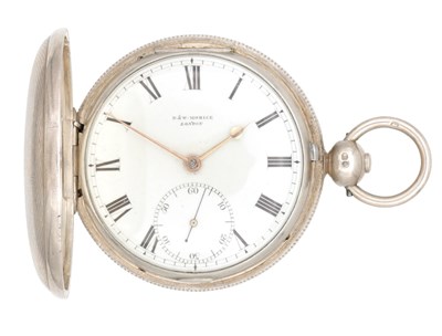 Lot 513 - D & W MORICE, LONDON. AN ENGLISH SILVER HUNTER VERGE POCKET WATCH