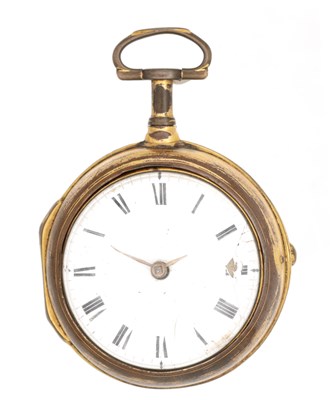 Lot 500 - GEORGE LINDSAY, LONDON. AN 18TH CENTURY GILT PAIR CASED VERGE POCKET WATCH