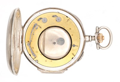 Lot 372 - A RARE GRAND SONNERIE OPEN FACED POCKET CLOCK WATCH