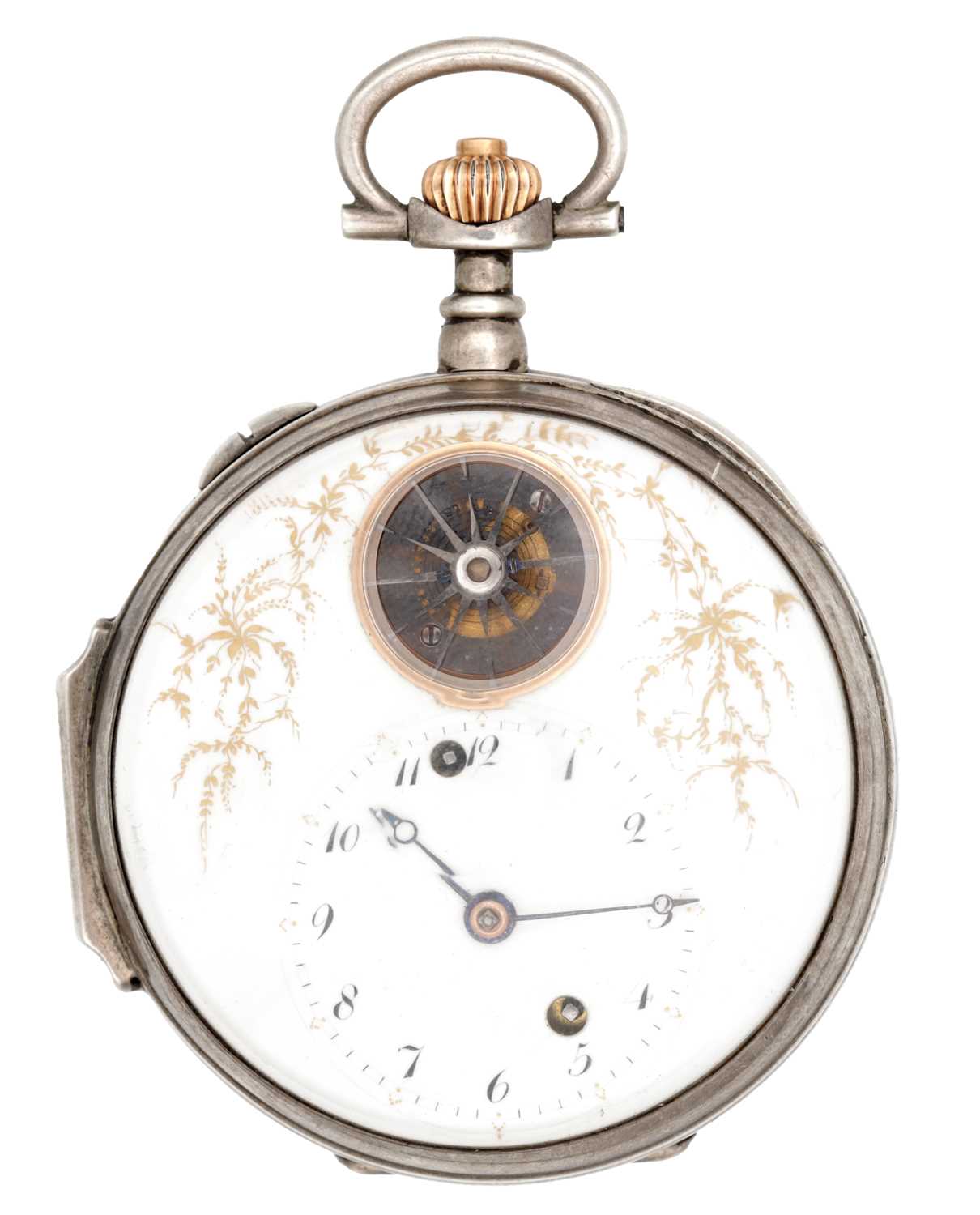 Lot 372 - A RARE GRAND SONNERIE OPEN FACED POCKET CLOCK WATCH