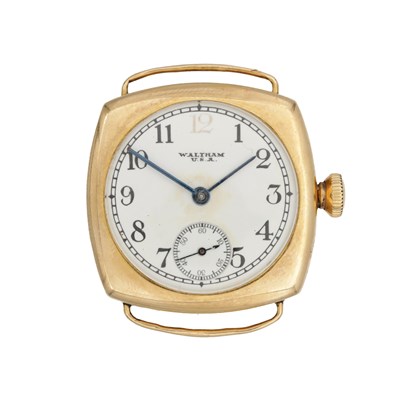 Lot 322 - AN 18CT GOLD WALTHAM WRIST WATCH