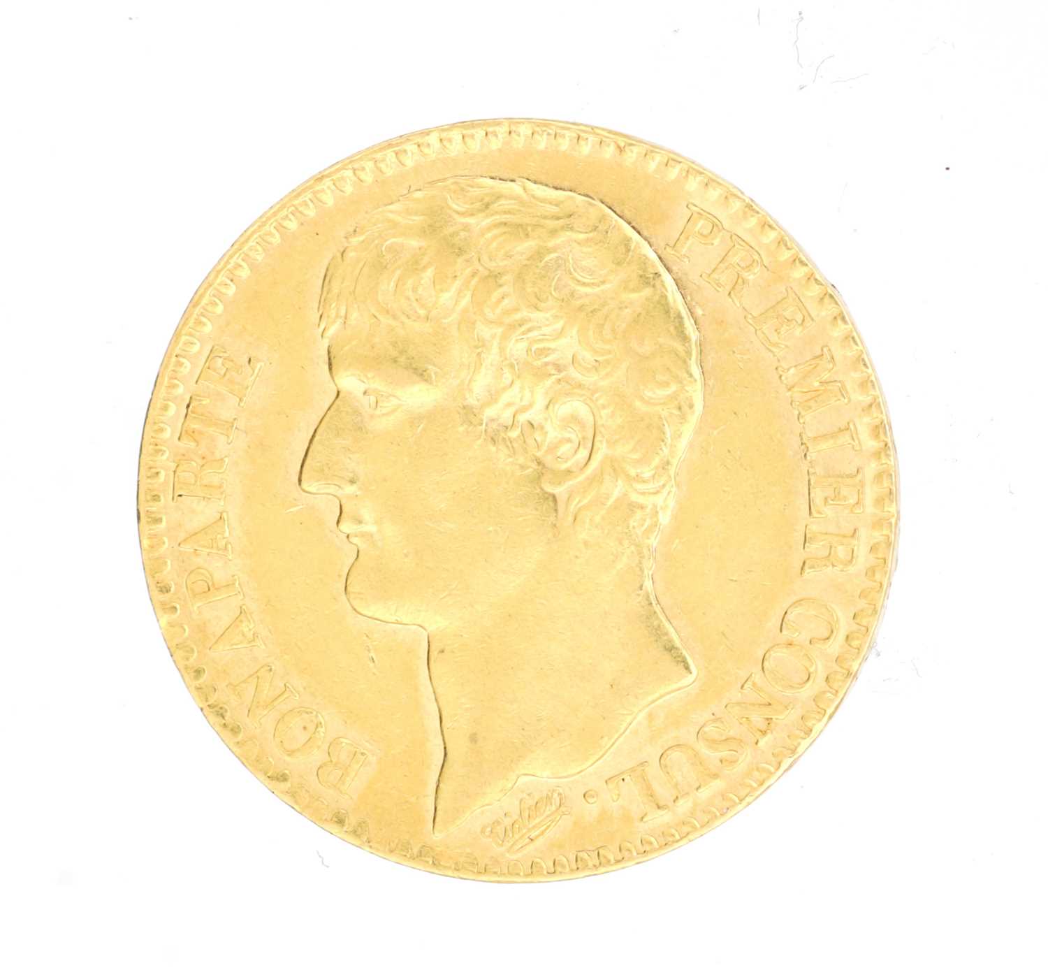 Lot 233 - AN EARLY 19TH CENTURY FRENCH GOLD 40 FRANCS COIN