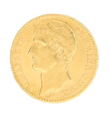 Lot 282 - AN EARLY 19TH CENTURY FRENCH GOLD NAPOLEON 40 FRANCS COIN
