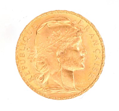 Lot 164 - A 1909 FRENCH GOLD 20 FRANCS COIN