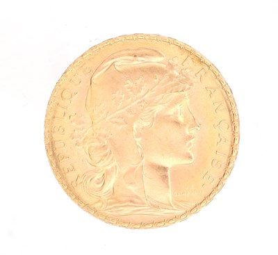 Lot 257 - A 1909 FRENCH 20 FRANC GOLD COIN