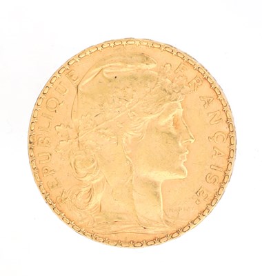 Lot 243 - A 1902 FRENCH 20 FRANC GOLD COIN