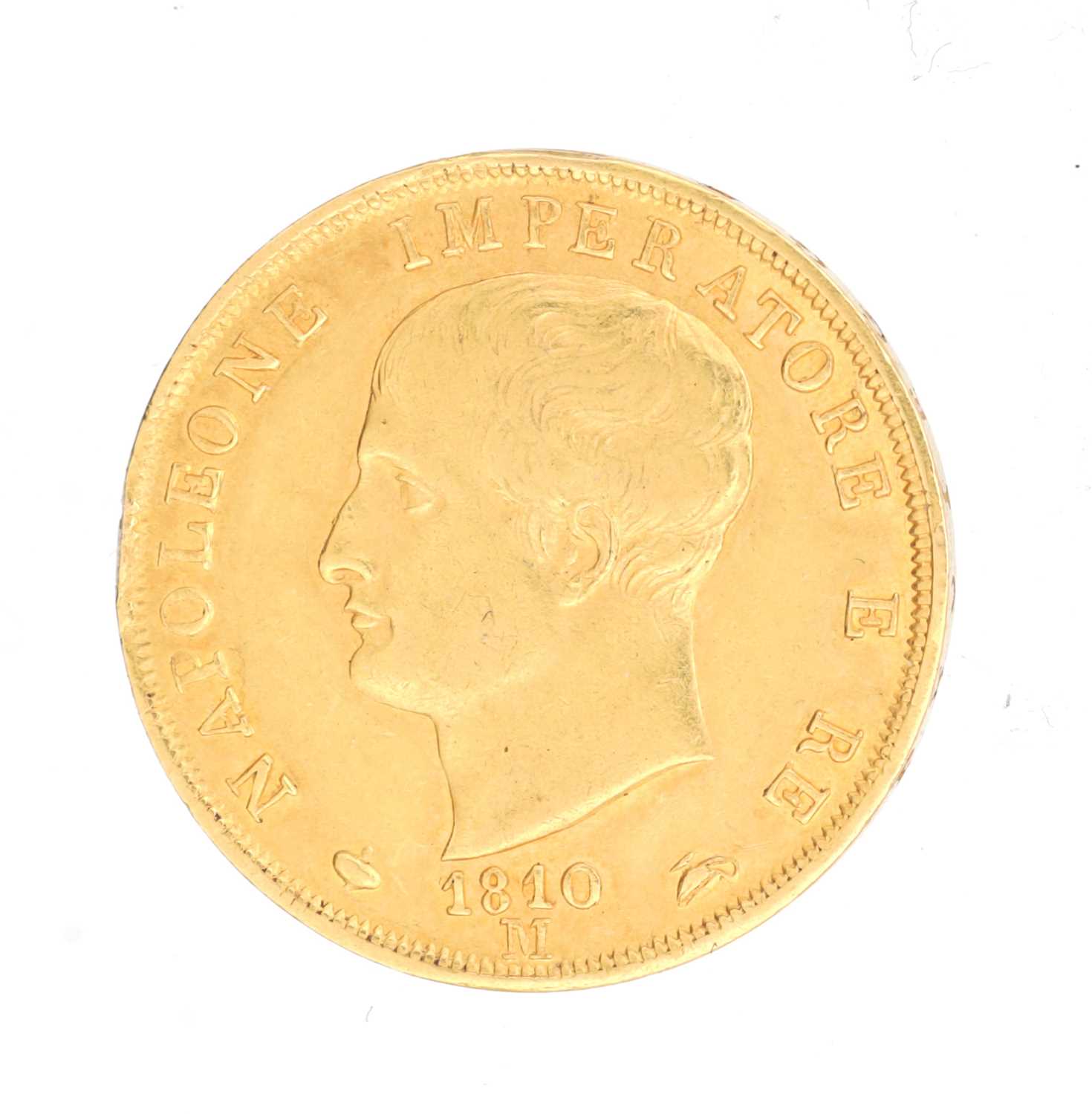 Lot 251 - AN 1810 ITALIAN NAPOLEON I 40 LIRE GOLD COIN