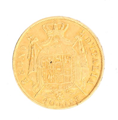 Lot 251 - AN 1810 ITALIAN NAPOLEON I 40 LIRE GOLD COIN