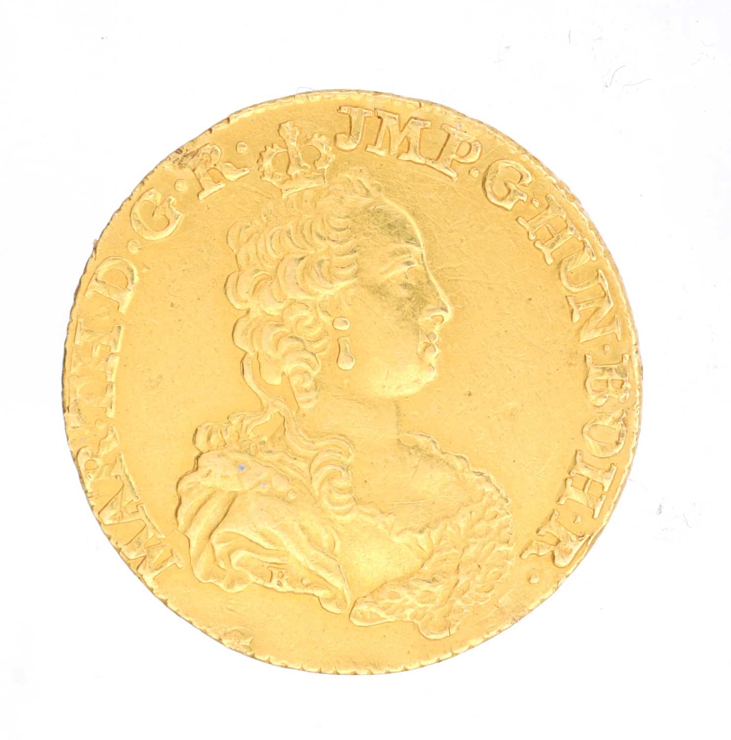 Lot 295 - A 1750 AUSTRIAN GOLD MARIA THERESIA COIN