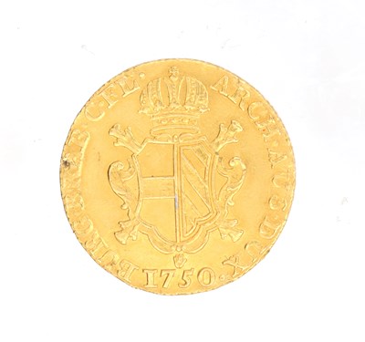 Lot 295 - A 1750 AUSTRIAN GOLD MARIA THERESIA COIN
