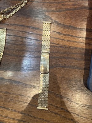 Lot 355 - A COLLECTION OF 9CT GOLD WATCH BRACELETS AND A CHAIN