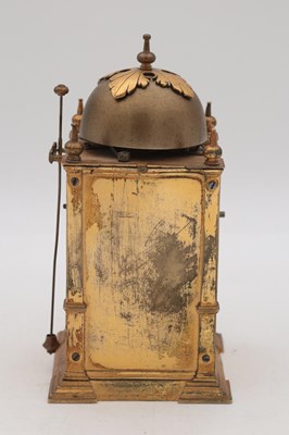 Lot 1301 - AN EARLY 17TH CENTURY GERMAN GILT CASED STRIKING TABLE CLOCK