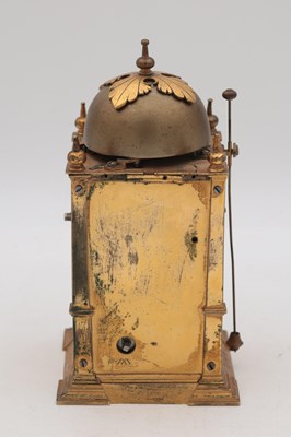 Lot 1301 - AN EARLY 17TH CENTURY GERMAN GILT CASED STRIKING TABLE CLOCK