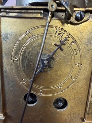 Lot 1301 - AN EARLY 17TH CENTURY GERMAN GILT CASED STRIKING TABLE CLOCK