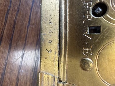 Lot 1301 - AN EARLY 17TH CENTURY GERMAN GILT CASED STRIKING TABLE CLOCK