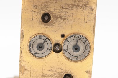 Lot 1218 - AN EARLY 17TH CENTURY GERMAN GILT BRASS QUARTER STRIKING VERGE TOWER CLOCK
