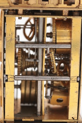 Lot 1218 - AN EARLY 17TH CENTURY GERMAN GILT BRASS QUARTER STRIKING VERGE TOWER CLOCK