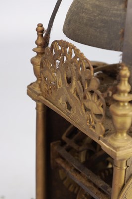 Lot 1341 - RICHARD AMES. A RARE 17TH CENTURY BRASS LANTERN CLOCK
