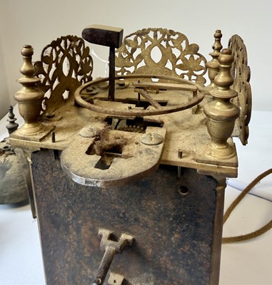 Lot 1341 - RICHARD AMES. A RARE 17TH CENTURY BRASS LANTERN CLOCK